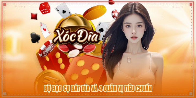 Bộ đạo cụ bát đĩa và 4 quân vị tiêu chuẩn Bộ đạo cụ bát đĩa và 4 quân vị tiêu chuẩn